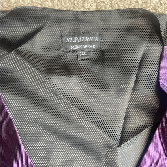 St. Patrick Formal Vest in Purple and Black - Picture 2 of 4